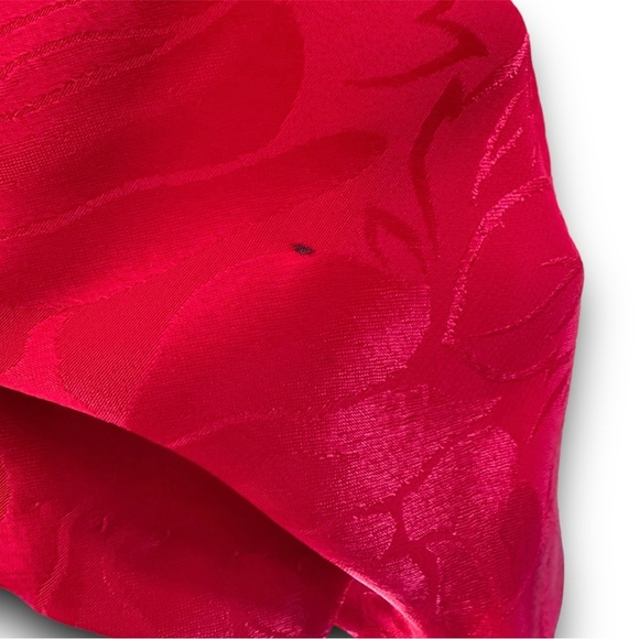 Handmade 90s Red Rose Print Tulip Hem Retro Grunge Skirt Plus Size 3x 42” Waist - Picture 4 of 5